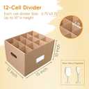 Unarty 4 Pack Wine Glass Moving Boxes with Handle, Kitchen Moving Boxes with Dividers and Lid for Dish Glassware 15 x 12 x 10 Inches