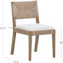 Beacon Boho Dining Chair Set of 4, Boucle Dining Chair with Seagrass Accent and Solid Wood Legs, Cream Boucle/Light Brown