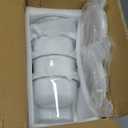 H.JSS WDJS 3Cup Round Glass Food Storage Containers with Airtight lids, 23oz Glass Meal Prep Containers, Heat-Resistant BPA-Free for Soup Leftover, Microwave, Dishwasher and Fridge Safe (white-4Pack)