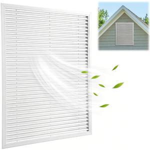 AIWFL 24" x 30" Decorative Gable Vent, Heavy Duty Attic Wall Vent Ventilation Cover Shed Vents Cover White Gable Louver Vents for Walls Crawl Space Houses Garage Home