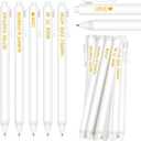 Harloon 60 Pcs Bridal Shower Pens Wedding Pens for Guest Book 1.0 mm Black Ink Retractable Gel Ink Ballpoint for Proposal Bachelor Slumber Party Game Supplies(White)