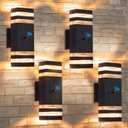 Dusk to Dawn Outdoor Wall Lights, Aluminum Exterior Wall Sconce Lighting, Up and Down Dusk to Dawn Outdoor Wall Sconce, Waterproof Outside Lights for House Porch Patio Garage Garden, 4 Pack