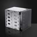 EMVANV Stainless Steel Hard Drive Cage, 5.25" to 5x 3.5" with Fan Space, Adapter Rack Bracket (Silver)