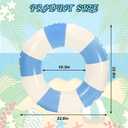 Whaline 4Pcs Inflatable Swimming Float Toy Striped Swim Ring Fun Print Pool Lounger Tube for Summer Swimming Beach Party