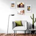 KINLINK A3 Picture Frame White Set of 2, Wooden Photo Frames Matted A4 with Plexiglass for A4 with Mat or A3 without Mat for Wall Display