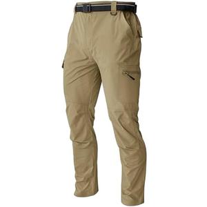Men's Cargo Work Hiking Pants Lightweight Water Resistant Quick Dry Fishing Travel Camping Outdoor Breathable Multi Pockets Size XL