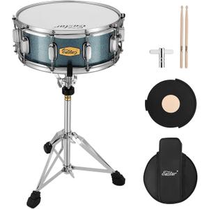 Eastar Snare Drum Set with Drum Sticks,for Beginners with Drum Stand, Mute Pad, Snare Drum Bag, Drum Key, 14"X 5.5", Starry Blue