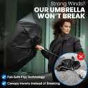 Rain-Mate Windproof Compact Umbrellas for Rain - Strong Reinforced Fiberglass Rib Design & Auto Open & Close - Portable Folding Travel Umbrella - Lightweight & Packable for Women & Men, Easy Collapse