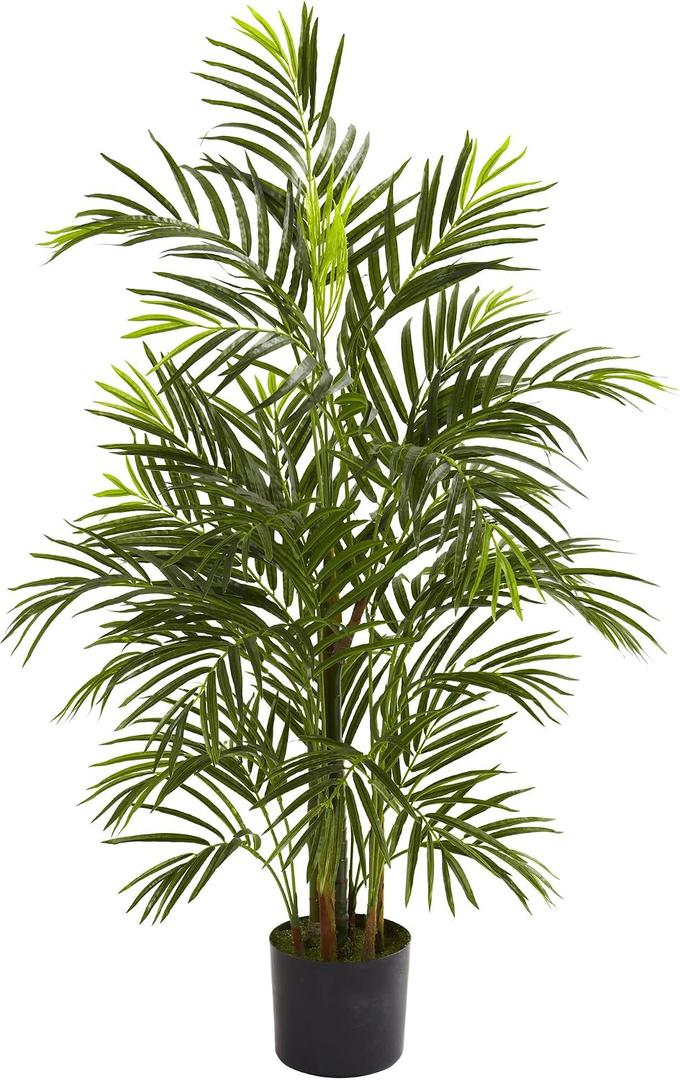 Nearly Natural 5388 Areca Palm UV Resistant Tree, 3.5-Feet, Green,50.5" x 7" x 7"