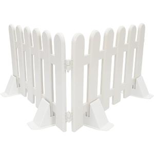 5PCS White Plastic Fence Picket Fence for Christmas Xmas Tree Wedding Party Decoration Decor White Picket Garden Border Edging for Grass Lawn Landscape Pathways (50 X 30CM)