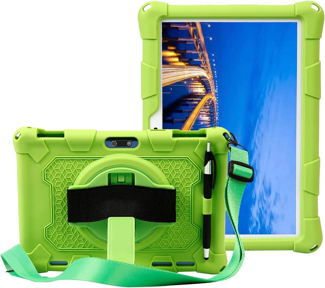Case for Pritom M10 Tablet 10 inch,Silicone Stand Cover for PRITOM Touch10/YQSAVIOR YQYQ10S/QunyiCO Y10/Gateway Tablet/Voger priorpad X100 /Digiland Tablet Model:DL1036 (Green)