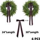 Meseey Large Black Velvet Bows 6 Pcs Vintage Christmas Tree Topper Decor 28x12 Inch Wreath Bow for Indoor/Outdoor, Heavy Duty Xmas Ornaments (Black, 12 x 28 Inch)
