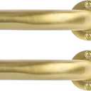 TANGWIN Gold Wrap Around Curtain Rods 2Pack:Blackout Heavy duty Adjustable Window Curtain Rod for Bedroom,Industrial Darkening Curved French Metal Single Drapery Rods Easy Install,Brushed Gold 48-90"