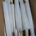 21" Paper Umbrellas for Weddings Wooden Handle Parasol Umbrella Decorative Chinese Japanese White Paper Painting Umbrellas Crafts for Wedding Bridal Party Décor 11 pc