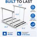 Upgraded Folding Ramp with Handrails, Portable Wheelchair Ramp with Handrail and Adjustable Flap, Heavy Duty Handicap Ramp with Handrails, 600 lbs Capacity, Carbon Steel Frame, 45.2" L x 31.5" W