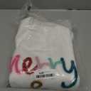 LEMAFER Women 2026 Merry Christmas Round Neck Sequin Letters Sweater Casual Solid Slogan Long Sleeve Pullover Sweatshirt Tops (White, M)