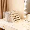 Greenfeather Jewelry Organizer with 7 Removable Drawers, Clear Acrylic Jewelry Box with 16 Necklace Hooks 48 Pairs of Earring Holes 5 Velvet-Lined Drawers for Rings Bracelets Necklaces