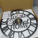 Vintage Silent Wall Clock, 40 cm Skeleton Metal Clock for Living Room Kitchen Cafe Hotel Office Home Decor (Our Home)