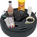 Couch Cup Holder Pillow - Cup Glass Cozy Pillow | Couch Caddy Sofa Bed Buddy Holds Drinks, Snacks, Remote, Phones, Tablet. Keep Drinks Stand and Prevent Spills for Car, ParkBeach, Picnic. (PU Gray) (Cloud)