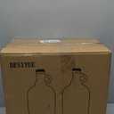 2 Pack 64oz Glass Gallon Jugs with Handle & Black Plastic Lids - Half-Gallon & Gallon Glass Fermenting Jugs for Kombucha, Home Brew, Vanilla Extract, Beer, Soda,Cider