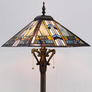 Tiffany Floor Lamp Stained Glass Mission Style 16X16X64 Inch