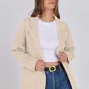ANRABESS Womens Sweater Blazer 2025 Fall Cardigan Chunky Knit Jacket Coats Light Apricot Small (S)