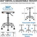 Adjustable Work Stool, Stainless Steel Office Chair, Round Stool Chair, Designed Ergonomics, Non-Slip Foot Pads, Foot nail model