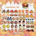 FRVCRS 122 Pcs Holiday Beadable Pens Wood Beads Bulk Ballpoint DIY Crafting Pens Making Kit with Beads for Office Supplies (Thanksgiving)