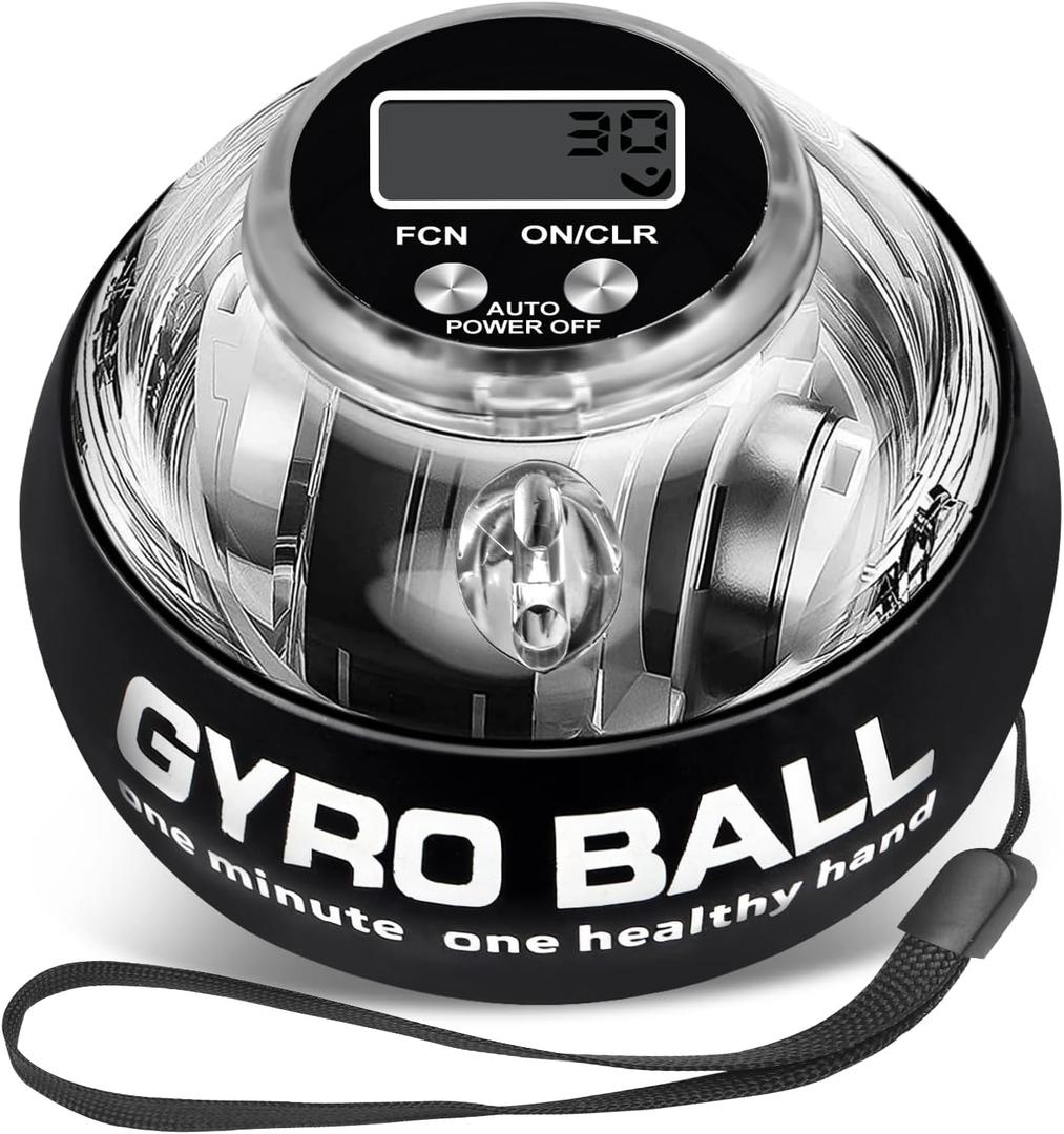 Torque Ball Hand Exerciser, Grip Strength Trainer, Forearm Strengthener, Hand Strengthening Devices,Wrist Power Gyro Ball,Wrist Strengthener, Finger Exerciser with Auto-Start LED Lights and Digital Display