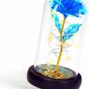 Childom Mothers Day Flowers Gifts for Mom Grandma,Birthday Gifts for Women,Valentines Gifts for Her,Mom,Women,Wife,Grandma,Light Up Rose in Glass Dome,Colorful Blue Mothers Day Flowers for Delivery