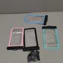 4 Pack 8.5 Waterproof Cell Phone Pouch - Underwater Dry Bag Case Lanyard - Water Proof Clear Holder Protector for iPhone 16 15 14 Pro Max Plus Samsung Galaxy S25 Ultra Note for Beach Swimming (Black+Blue+Green+Pink)