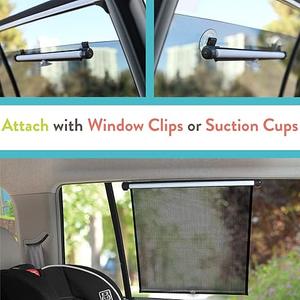 Travel Bug 2-Pack Roller Shades for Cars, Trucks, Vans, SUVs, Sun Protection for Baby