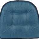 Non-Slip Chair Cushions, Assembled in USA, U-Shaped Skid-Proof Seat Pads for Dining Room, Kitchen, Office, 15"x16"  Solid Indigo Blue, 6 Pack