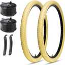 26x2.125 Cruiser Bike Tires: MOHEGIA 2-Pack 26 Inch Folding Tires with Pair Bike Tubes & Tire Levers Replacement Set for Beach Cruiser and Urban Commuting Bicycle