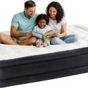 Simple Deluxe Twin & Queen Size 16 Inch/ 18 Inch/ 22 Inch Camping Air Mattress, Built-in Fast Inflation Pump, Leak-Free & Foldable Design, Portable Inflatable Airbed with Carry Bag for Home & Travel (Classic Black)