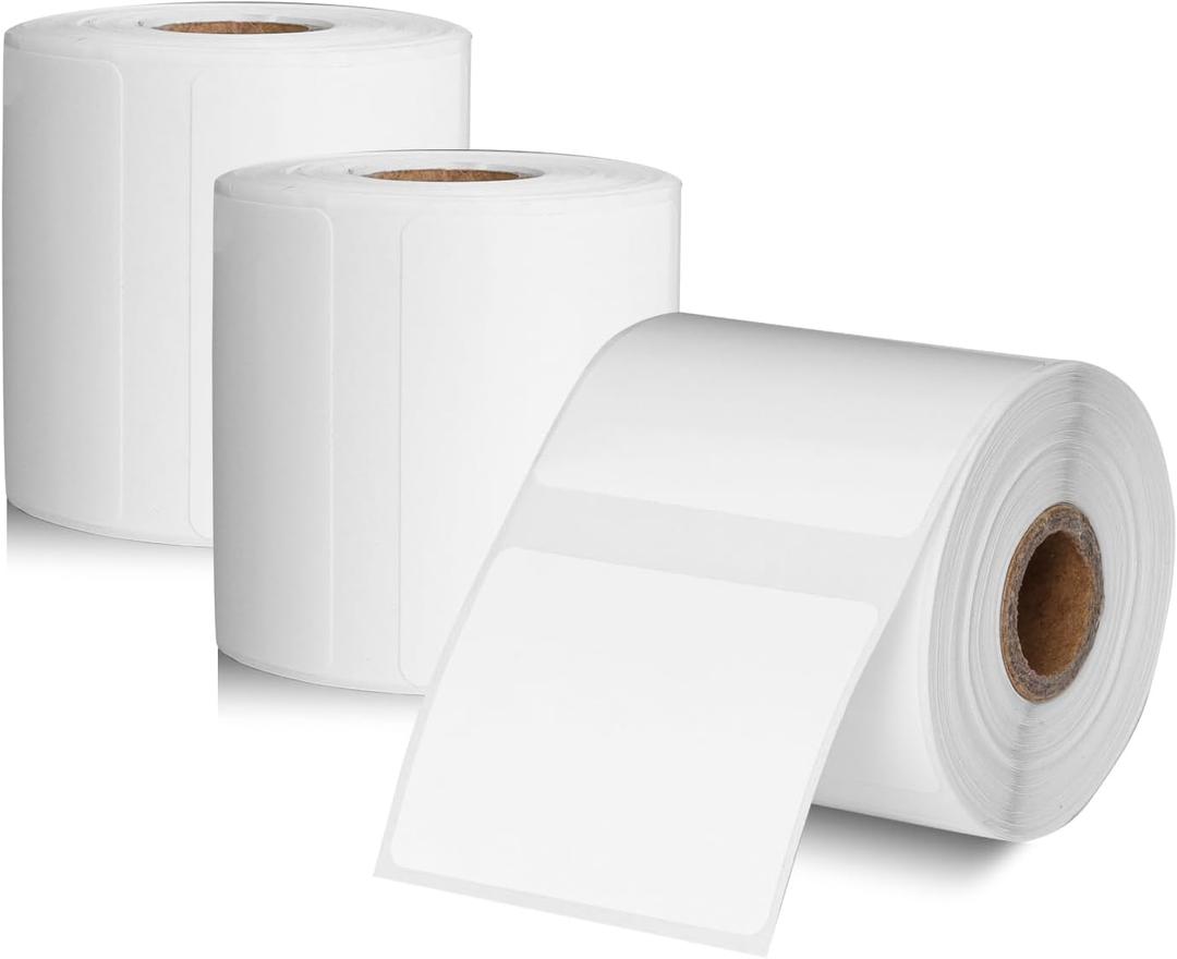 3 Rolls Thermal Label Tape Label Print Stickers 1.18“x0.78(30x20mm) Waterproof Self-Adhesive Labels Tapes for Printers 300 Labels Per Roll (White, 1.18“x0.78)