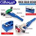 CARVALAX 90° Ratcheting Tube Bender Kit - 7 Color-Coded Aluminum Heads for 1/4" to 7/8" Pipes, Reverse-Bend Adapters & Portable Toolbox, Tube Cutter & Deburring for HVAC/Heating Repair (Blue）