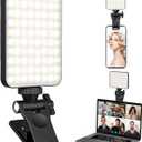 XINBAOHONG Rechargeable Selfie Light, Clip Fill Light for Phone Laptop Tablet Portable Light for Video Conference Live Streaming Zoom Call Makeup Picture (Black)