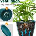 6 Inch Indoor Planter Pots with Drainage Hole and Tray Saucer,Flower Pots for Indoor Outdoor Garden Plants and Flowers, Multicolor, 5 Packs