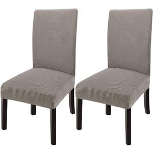 GoodtoU Dining Room Chair Covers, Stretch Kitchen Chair Covers Set of 2, Washable Removable Chair Seat Protector for Home & Hotel, Taupe
