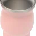 Beruth Bombilla Yerba Mate Gourd, 8oz Stainless Steel Tea Cup Coffee Mug Heat Insulation Anti Scalding （Peachy Pink）