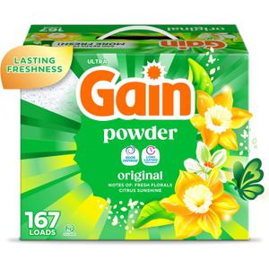 Gain Powder Laundry Detergent, Original Scent, 167 Loads, 154 OZ