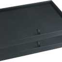 uxcell Set of 2 Stackable PU Leather Jewelry Organizer Trays with Removable Dividers for Drawers, Jewelry Organizer Drawer Inserts Storage Flat Tray Black