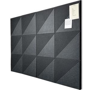 Large Cork Board for Walls 48"x 36", 12 Pack Felt Wall Tiles with Safe Removable Adhesive Tabs, Cork Board for Office,Pinboard Bulletin Board - Black