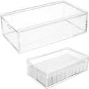 Honeydak Acrylic Mahjong Case - Empty Transparent American Mahjong Game Case Storage Box for Tiles Home Travel Accessories, 9.1" x 4.9" x 2.3" - Tiles Not Included(Clear)