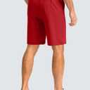 Men's Casual Shorts 9" Lightweight Golf Shorts for Men Stretch with 3 Pockets Quick Dry Breathable Work Shorts(Red,M) (Red, M)