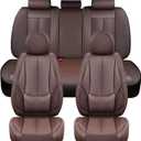 Coverado Seat Covers, Car Seat Covers Front Seats, Car Seat Cover, Waterproof Leather Seat Covers, Seat Cushion, Front Car Seat Covers Leather Car Seat Protector Universal Fit Most Cars Brown (Full Set)