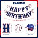 2 x Baseball Happy Birthday Banner - Baseball Sports Themed Happy Birthday Decorations Sign Baseball Party Banner Decorations Party Decor Supplies for Boys Girls (Blue)