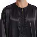 Men's Islamic Arab Kaftans Robe for Eid, Dubai Ramadan Daily Clothes - Muslim Thobe Shirt (Black, XL)