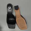 MIRAAZZURRA Heel Mules for Woman Square Open Toe Chunky Block Heel Slip on Heeled Sandals Casual Comfort Party Shoes (8.5, Black)